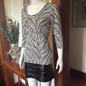 NWT Style&Co size small Gray Zebra Print Women's Top